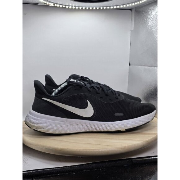 Nike Revolution 5 Mens 13 BQ3204-002 Black White Lace-Up Sneaker Shoes - Picture 3 of 9